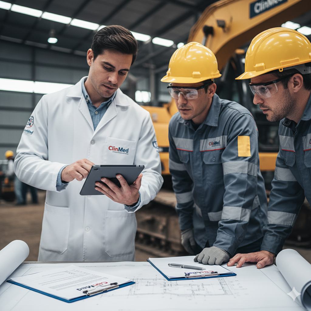 Engenheiro de segurança com prancheta